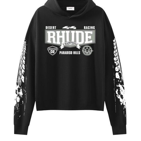 Rhude Black Desert Racing Paradiso Hills Graphic Print Hoodie - Picture 1 of 7